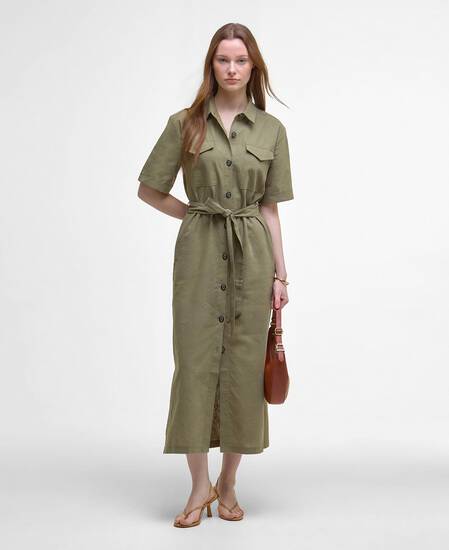 Nicole Midi Dress Dusky Green