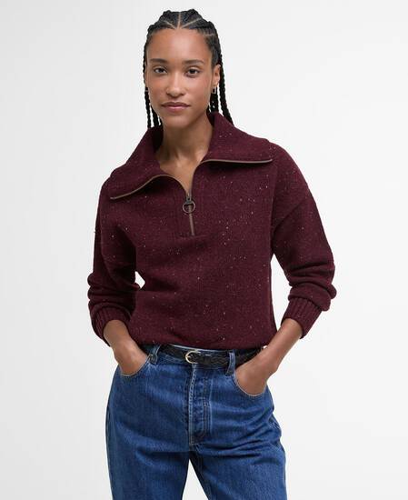 Lavensdale Half-Zip Jumper Black Cherry
