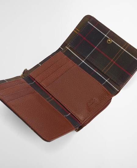 Rosa Leather French Purse Brown/Classic Tartan