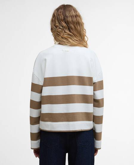Faye Striped Sweatshirt Military Brown Stripe