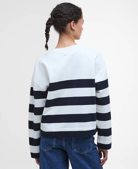 Faye Striped Sweatshirt Cloud/Navy Stripe