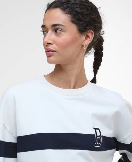 Faye Striped Sweatshirt Cloud/Navy Stripe