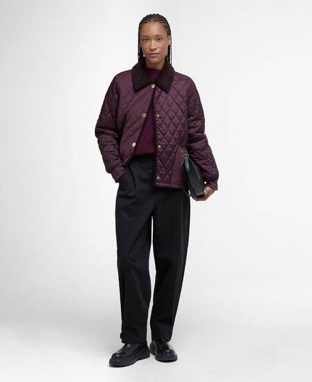 Marla Quilted Jacket Black Cherry/Dark Brown//Muted Tartan