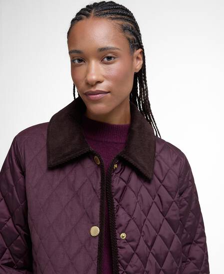 Marla Quilted Jacket Black Cherry/Dark Brown//Muted Tartan