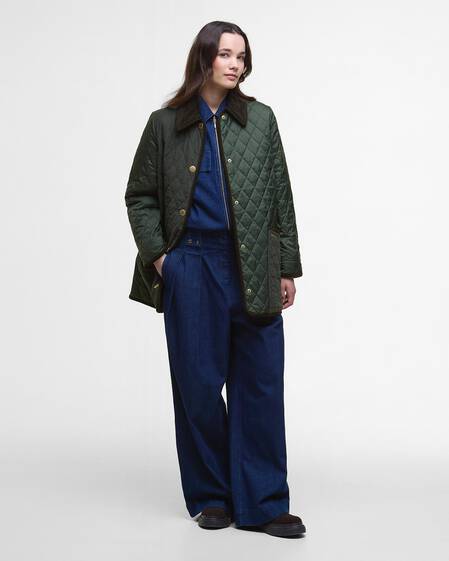 Meryl Quilted Jacket Olive/Ancient Tartan