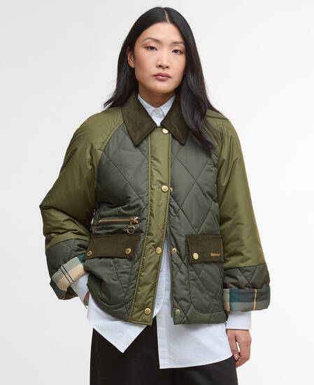 Martha Quilted Jacket Olive/Dark Moss/Ancient Tartan