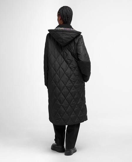 Meredith Quilted Jacket Black/Classic Tartan
