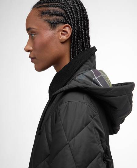 Meredith Quilted Jacket Black/Classic Tartan