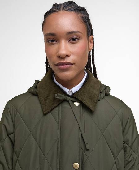 Meredith Quilted Jacket Olive/Ancient Tartan