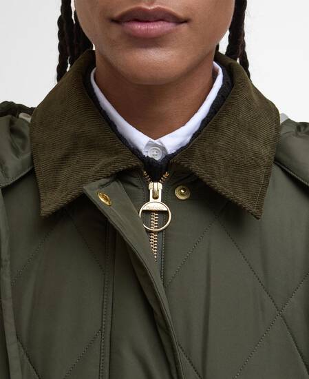 Meredith Quilted Jacket Olive/Ancient Tartan