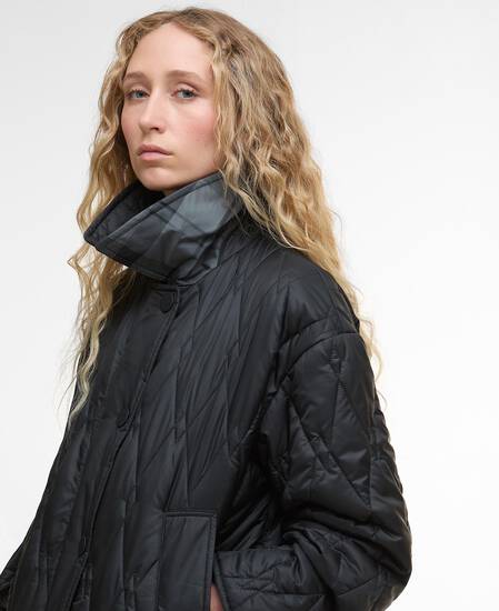 Bernadette Quilted Jacket Black/Onyx Tartan