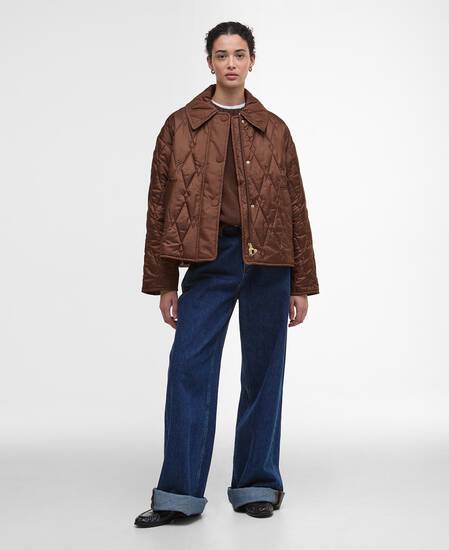 Bernadette Quilted Jacket Vicuna/Hessian Tartan