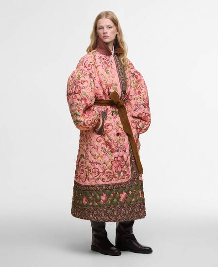 Barbour FARM Rio Cami Quilted Jacket Tropical /Beige Heart Print