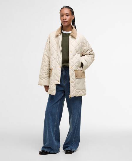 Aldburgh Quilted Jacket Oatmeal/Ancient Tartan