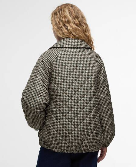 Laoise Check Quilted Jacket Sage Houndstooth/Sand Dune