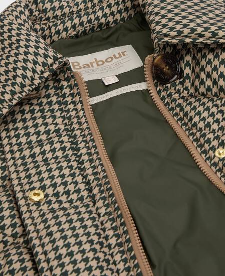 Laoise Check Quilted Jacket Sage Houndstooth/Sand Dune