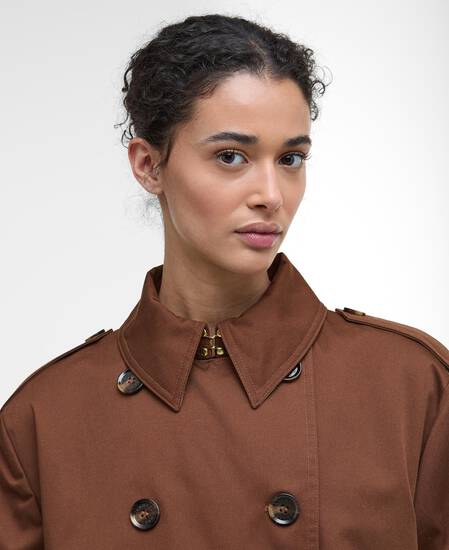 Aoife Showerproof Trench Coat Vicuna/Hessian Tartan