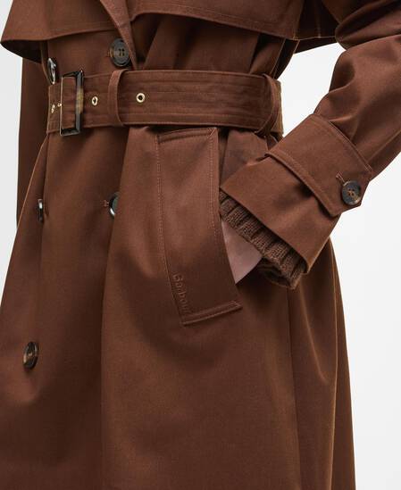 Aoife Showerproof Trench Coat Vicuna/Hessian Tartan
