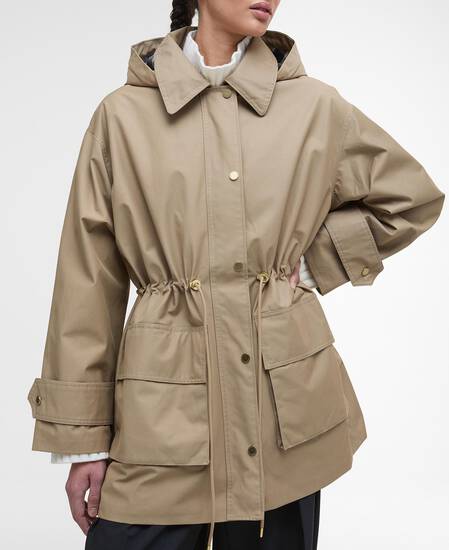 Fallyn Showerproof Jacket Military Brown/Hessian Tartan