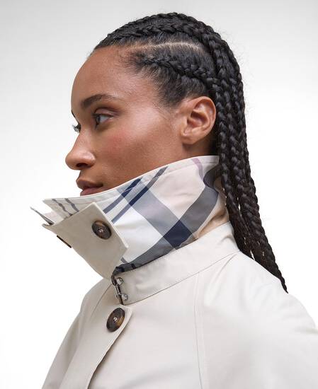 Robyn Showerproof Trench Coat Mist/Hessian Tartan