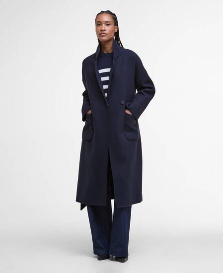 Rachel Wool Wrap Coat Navy