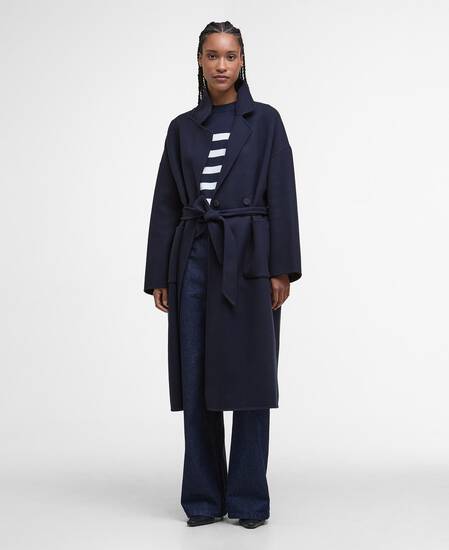 Rachel Wool Wrap Coat Navy