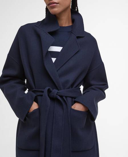 Rachel Wool Wrap Coat Navy
