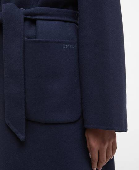 Rachel Wool Wrap Coat Navy