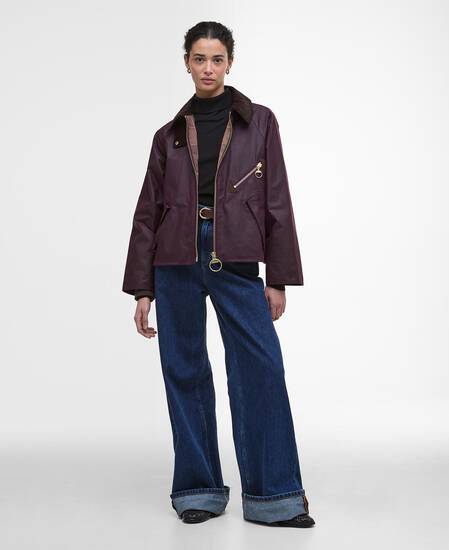 Arlene Waxed Jacket Merlot/Muted Tartan