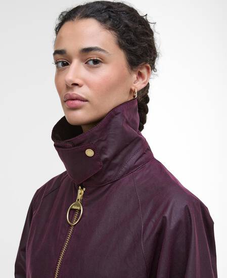 Arlene Waxed Jacket Merlot/Muted Tartan