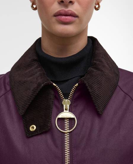 Arlene Waxed Jacket Merlot/Muted Tartan