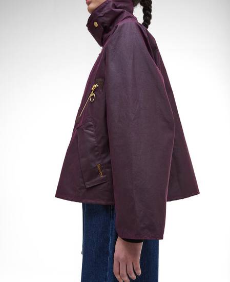 Arlene Waxed Jacket Merlot/Muted Tartan