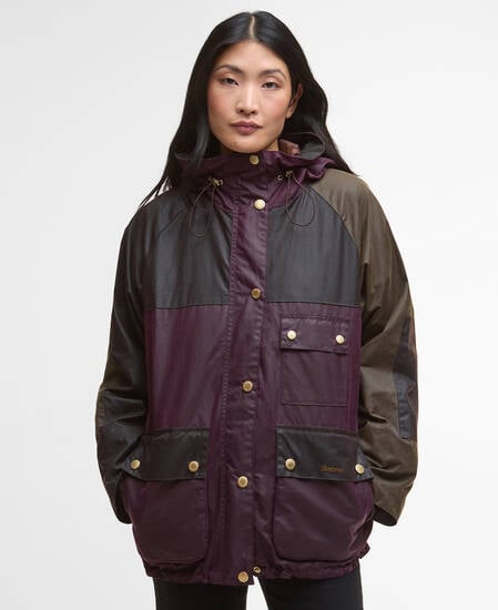 Keeley Waxed Jacket Merlot/Rustic/Beech/Muted Tartan