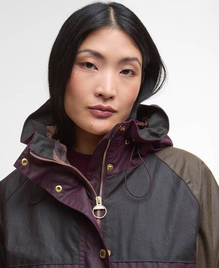 Keeley Waxed Jacket Merlot/Rustic/Beech/Muted Tartan