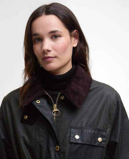 Milda Waxed Trench Coat Fern/Sage/Ancient Tartan