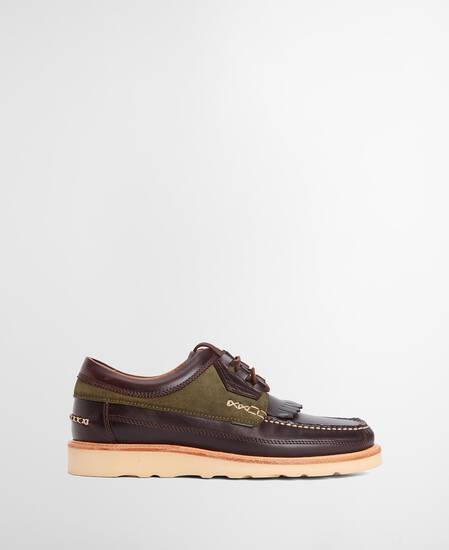Grindon Moccasin Shoes Dark Choc/Olive