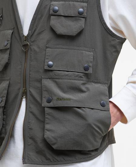 Utility Editor Casual Vest Olive Ink