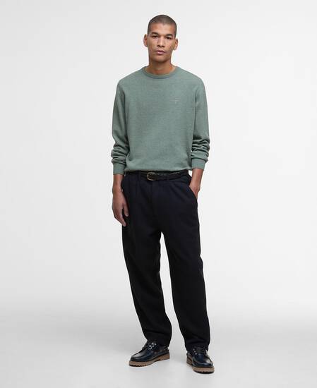 Pima Cotton Crew Neck Jumper Thyme