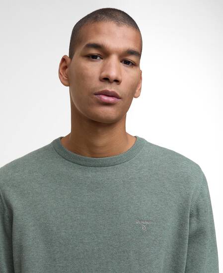 Pima Cotton Crew Neck Jumper Thyme