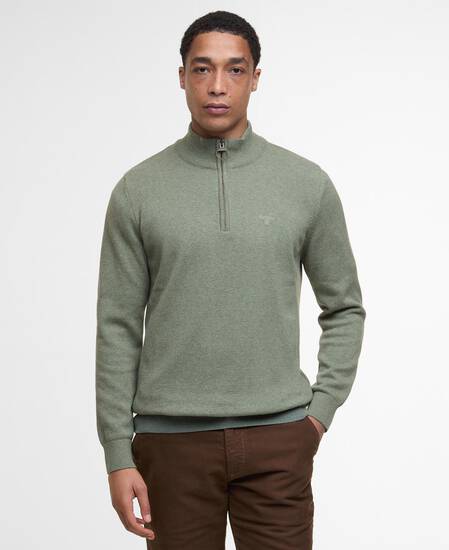 Cotton Half-Zip Jumper Thyme