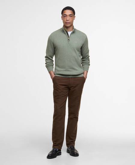 Cotton Half-Zip Jumper Thyme