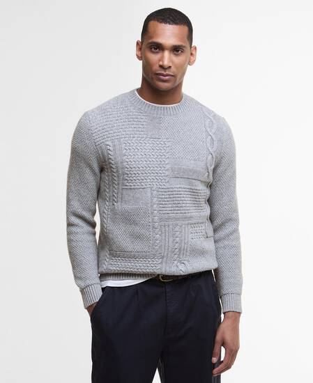 Casey Cable-Knit Crew Neck Jumper Grey Marl