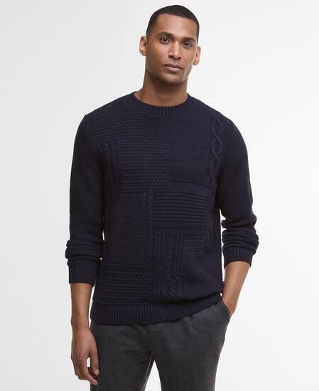 Casey Cable-Knit Crew Neck Jumper Navy