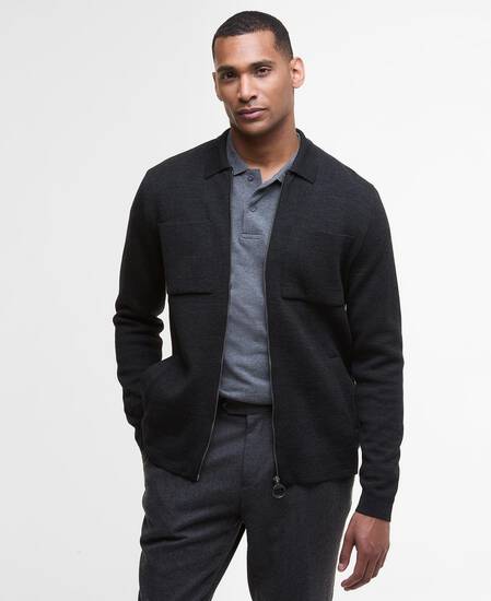 Croscombe Zip-Up Cardigan Charcoal Marl