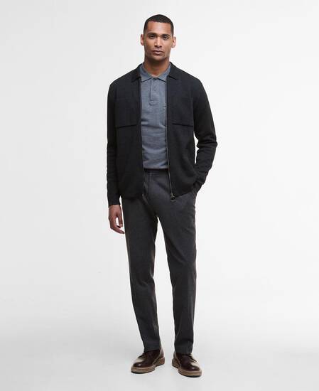 Croscombe Zip-Up Cardigan Charcoal Marl