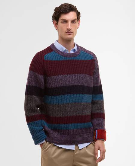 Paul Smith loves Barbour Multi Striped Crew Neck Jumper Multi Stripe
