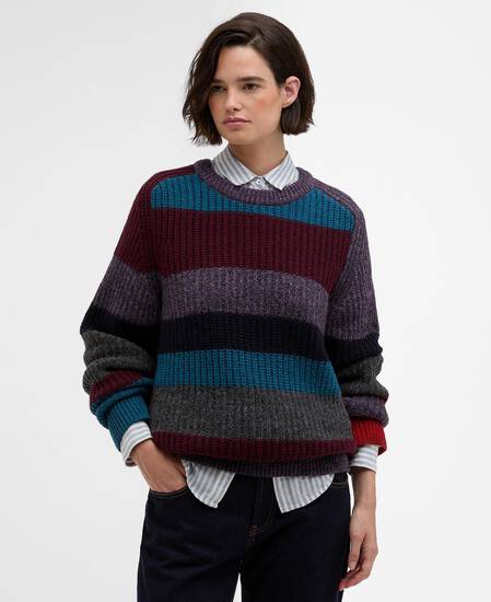 Paul Smith loves Barbour Multi Striped Crew Neck Jumper Multi Stripe