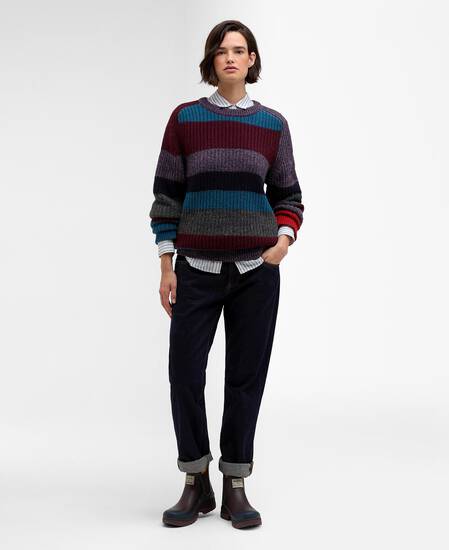 Paul Smith loves Barbour Multi Striped Crew Neck Jumper Multi Stripe