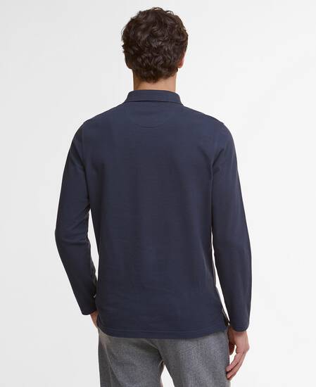 Blaine Tartan Long-Sleeved Polo Shirt Navy