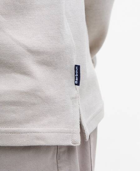 Farmwell Tailored Long-Sleeved Polo Shirt Washed Stone